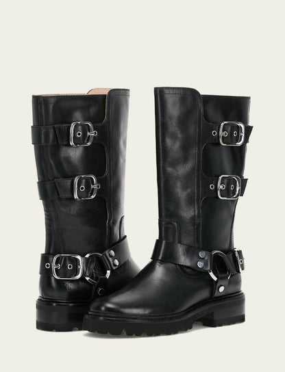 FRYE Women's Black Olivia Moto Mid Boot