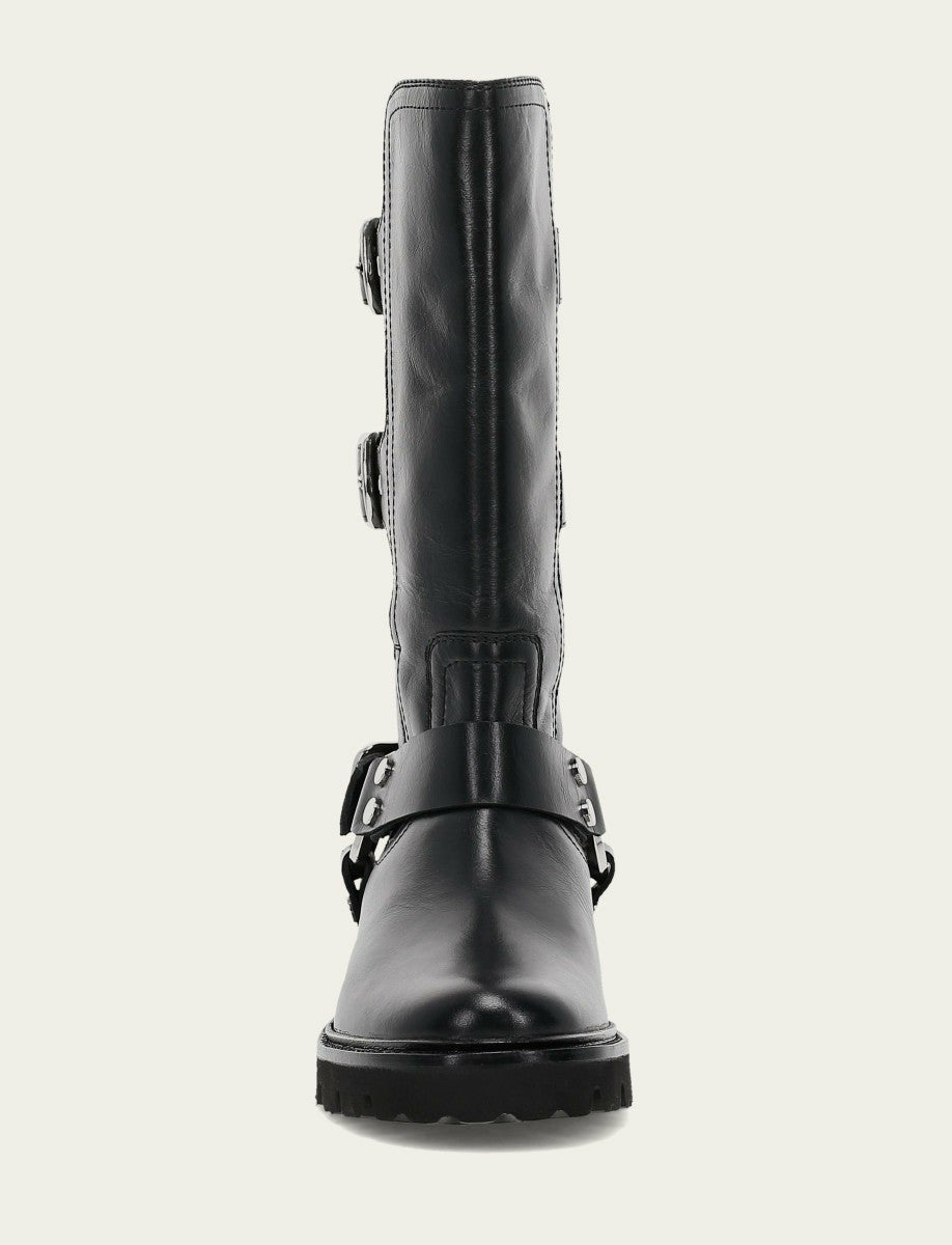 FRYE Women's Black Olivia Moto Mid Boot