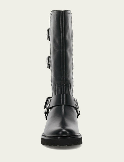 FRYE Women's Black Olivia Moto Mid Boot