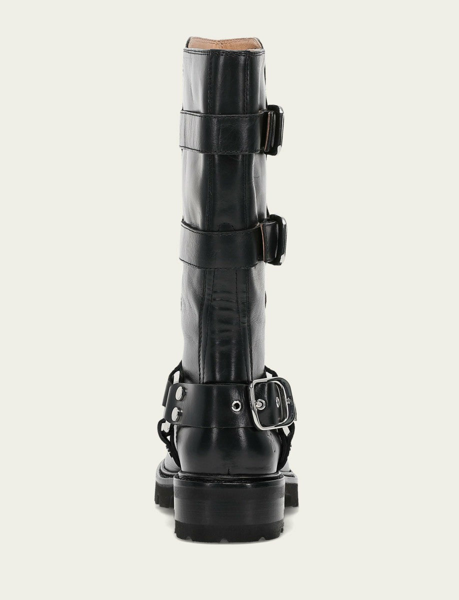 FRYE Women's Black Olivia Moto Mid Boot