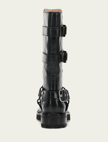 FRYE Women's Black Olivia Moto Mid Boot