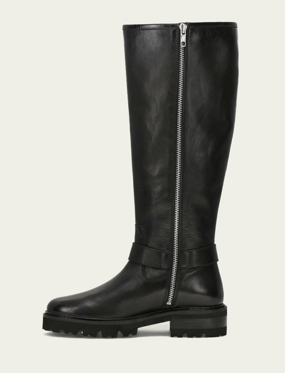 FRYE Women's Black Olivia Buckle Tall Boot