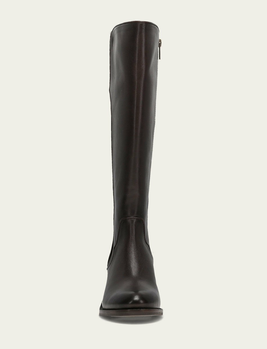 FRYE Women's Dark Brown Carson 2 Piping Tall Boot