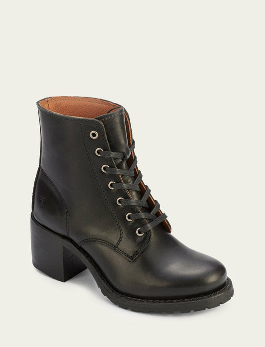 FRYE Women's Black Sabrina 6G Lace Up Booties