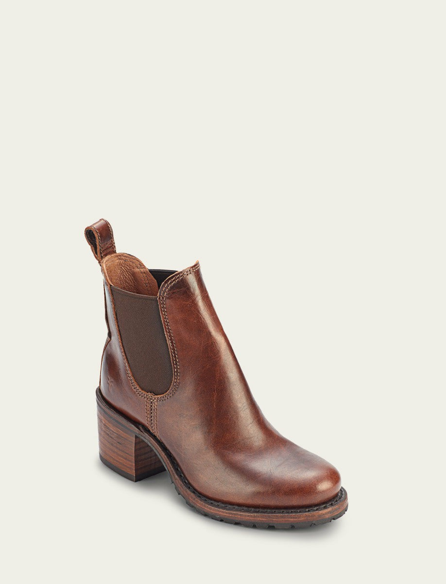 FRYE Women's Cognac Sabrina Chelsea Boots