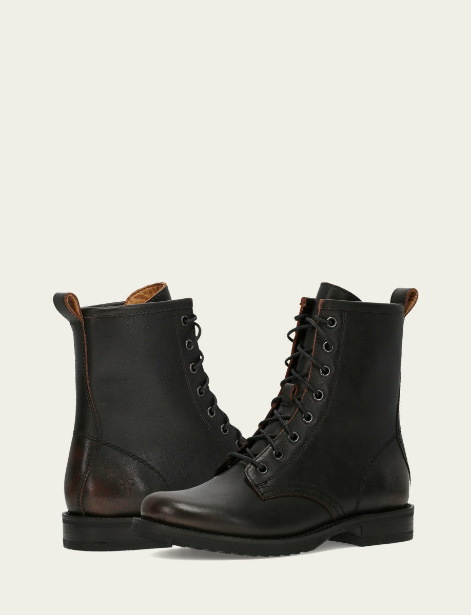 FRYE Women's Antique Brown Veronica Flex Combat Boot