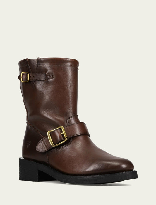 FRYE Women's Taupe Viv Short Engineer Bootie