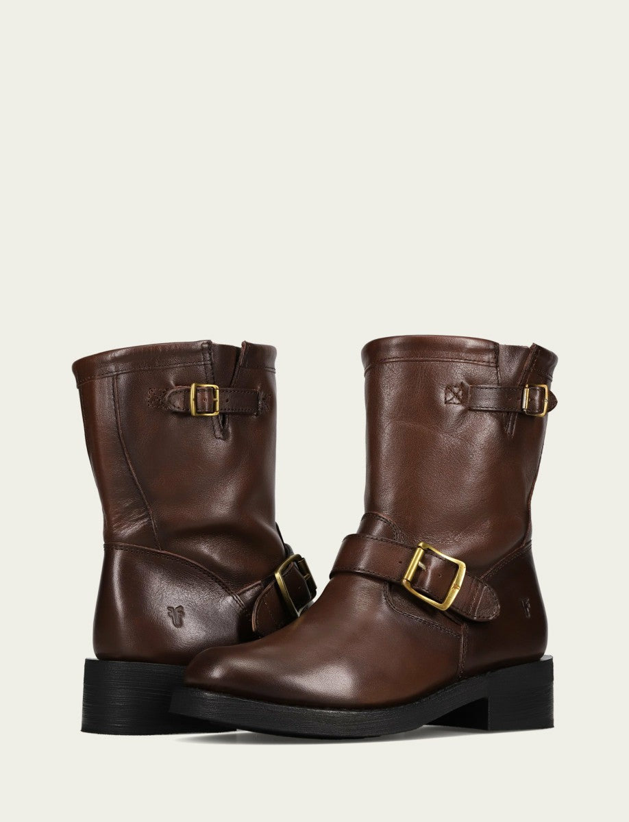 FRYE Women's Taupe Viv Short Engineer Bootie