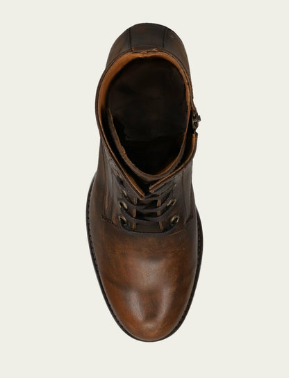 FRYE Women's Distressed Dk Brown Jean Lace Up Boot