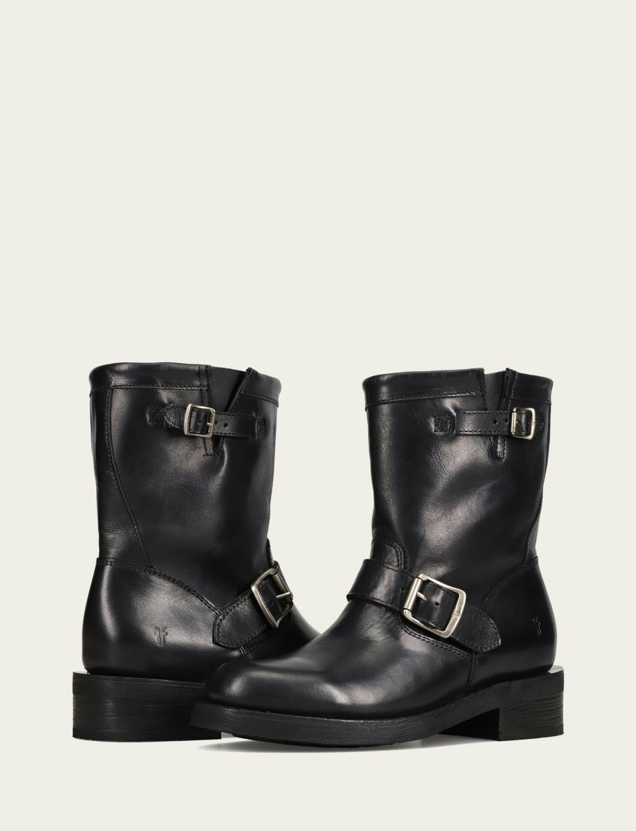FRYE Women's Black Viv Short Engineer Bootie
