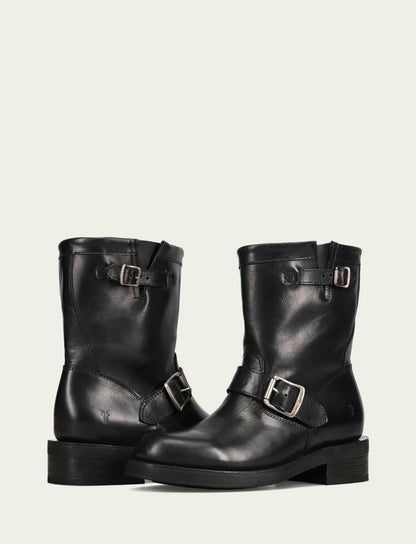 FRYE Women's Black Viv Short Engineer Bootie