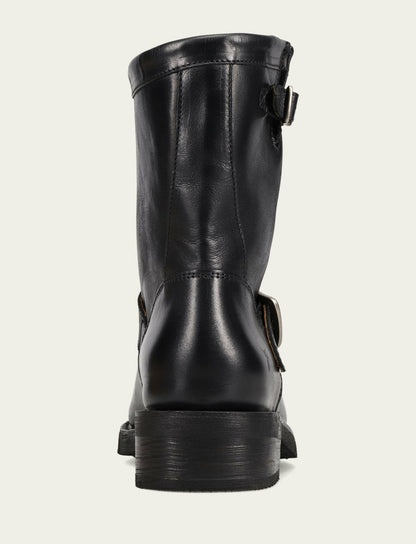 FRYE Women's Black Viv Short Engineer Bootie