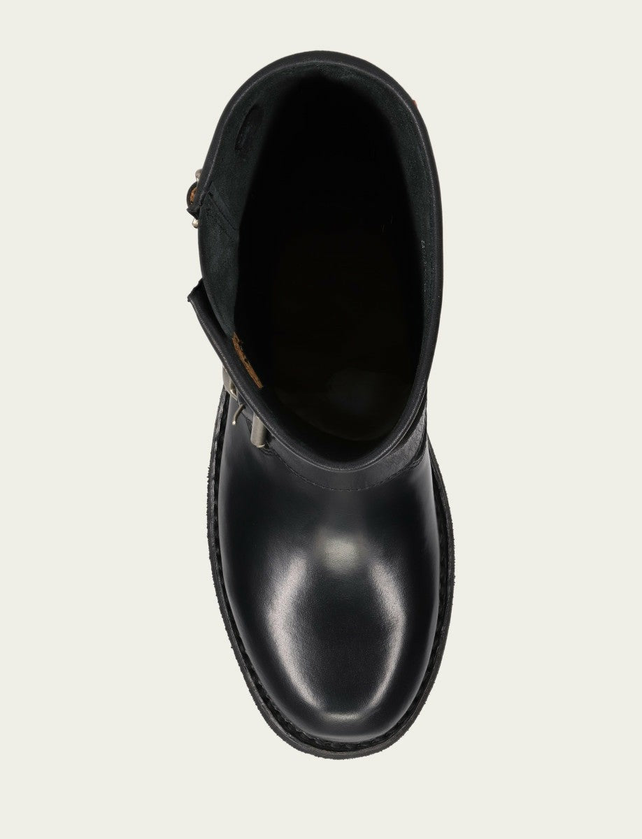 FRYE Women's Black Viv Short Engineer Bootie