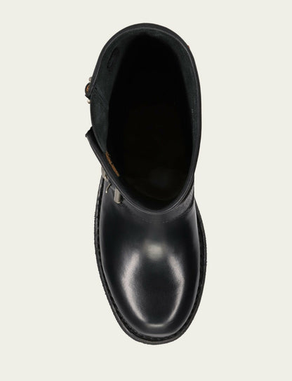 FRYE Women's Black Viv Short Engineer Bootie