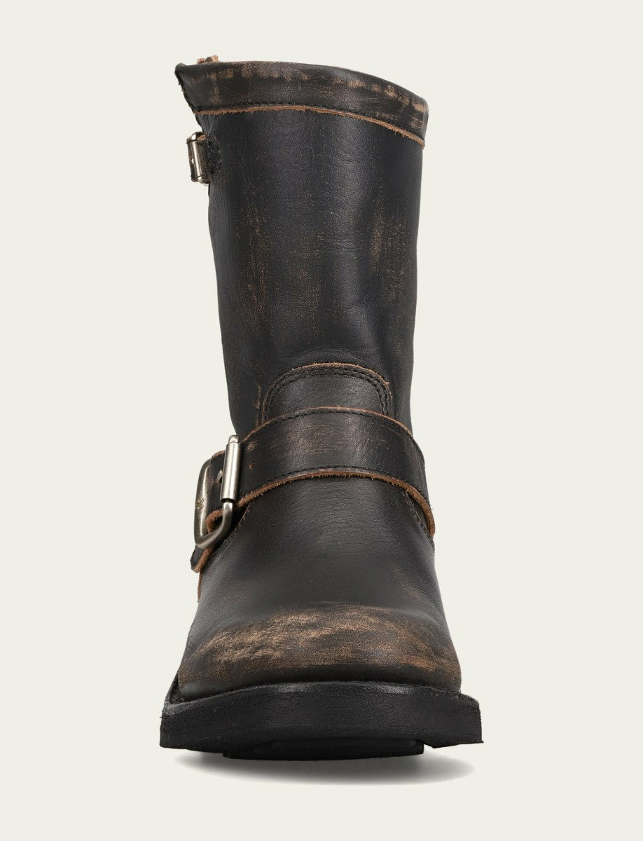FRYE Women's Distressed Black Viv Short Engineer Bootie