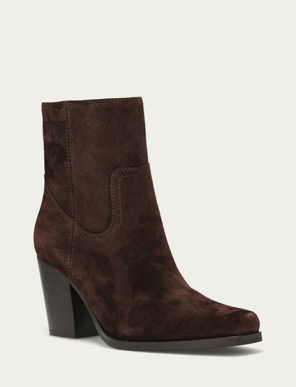 FRYE Women's Chocolate Suede Shiloh Zip Bootie