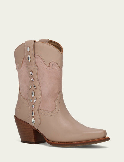 FRYE Women’s Rosa Leather Laila Short Rhinestone Booties