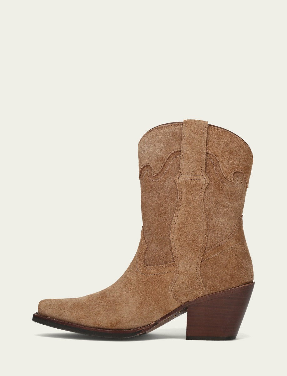 FRYE Women’s Almond Suede Leather Laila Short Rhinestone Booties