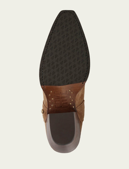 FRYE Women’s Almond Suede Leather Laila Short Rhinestone Booties