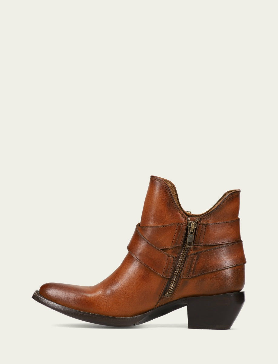 FRYE Women's Caramel Sacha Multi Strap Booties