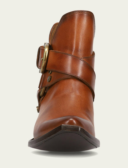 FRYE Women's Caramel Sacha Multi Strap Booties