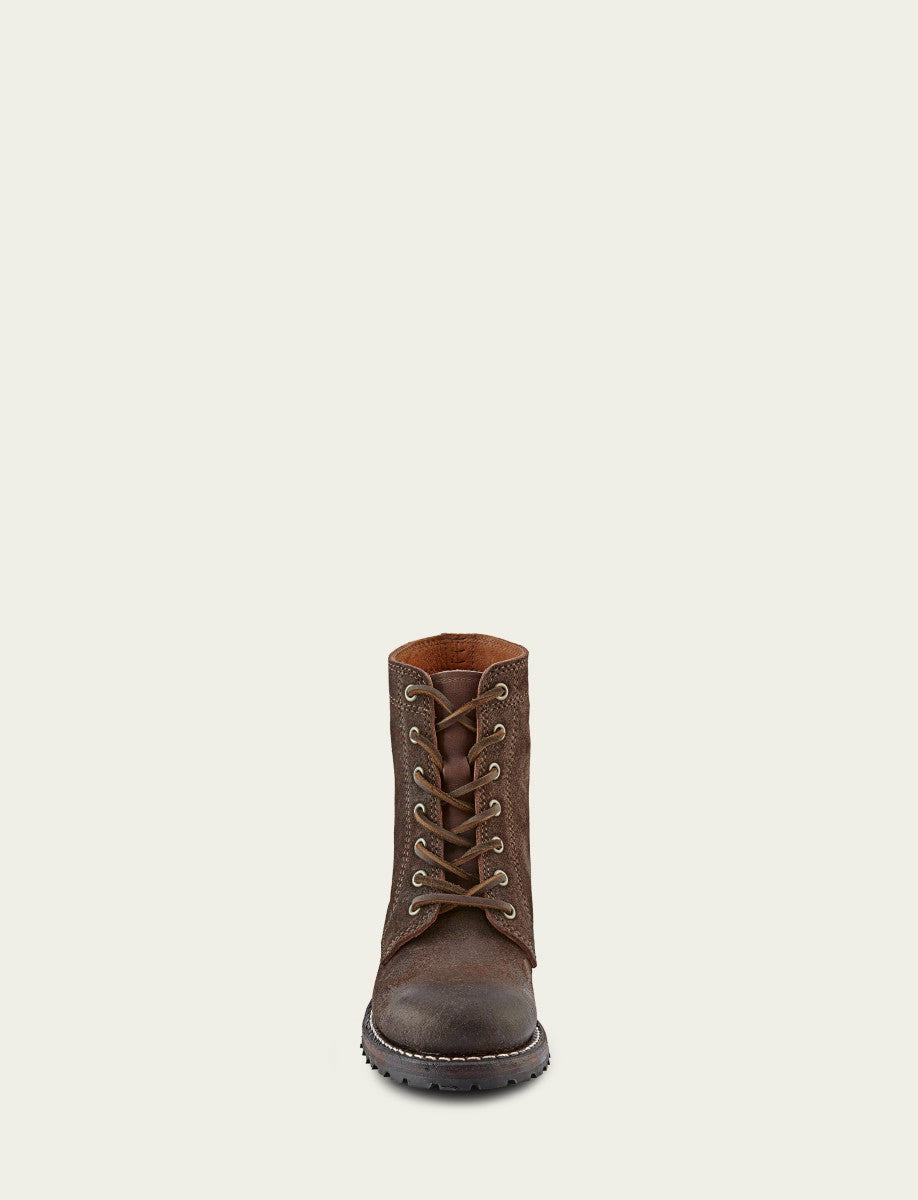 FRYE Women's Dark Brown Sabrina 6G Lace Up Booties