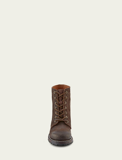 FRYE Women's Dark Brown Sabrina 6G Lace Up Booties