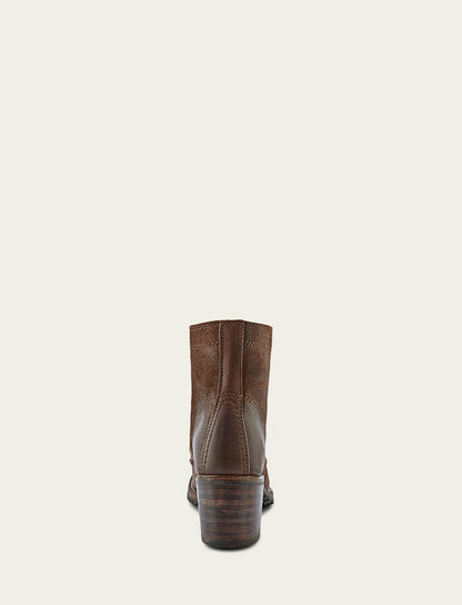 FRYE Women's Dark Brown Sabrina 6G Lace Up Booties
