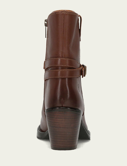 FRYE Women's Walnut Rylee Belted Inside Zip Boot