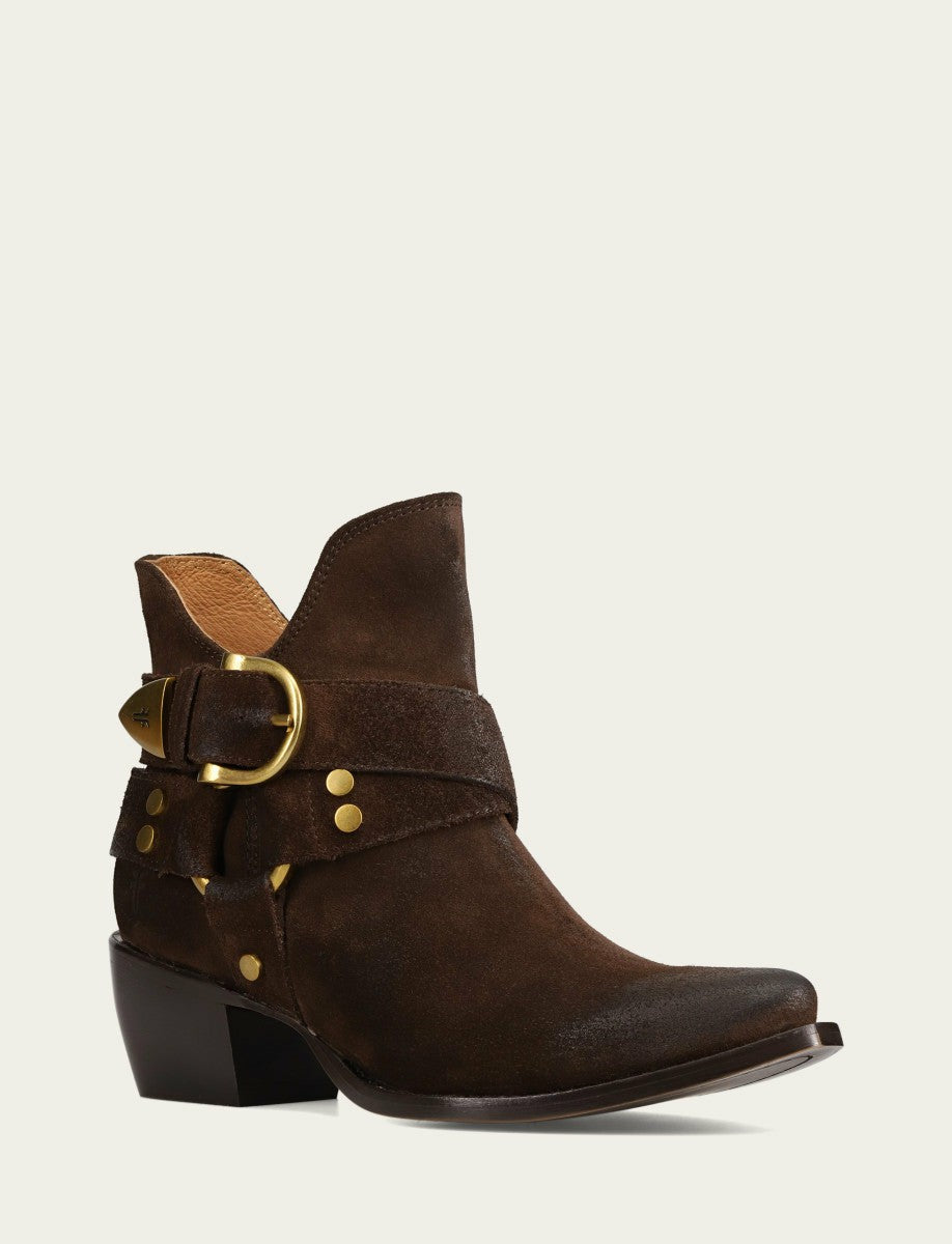 FRYE Women's Chocolate Sacha Multi Strap Booties