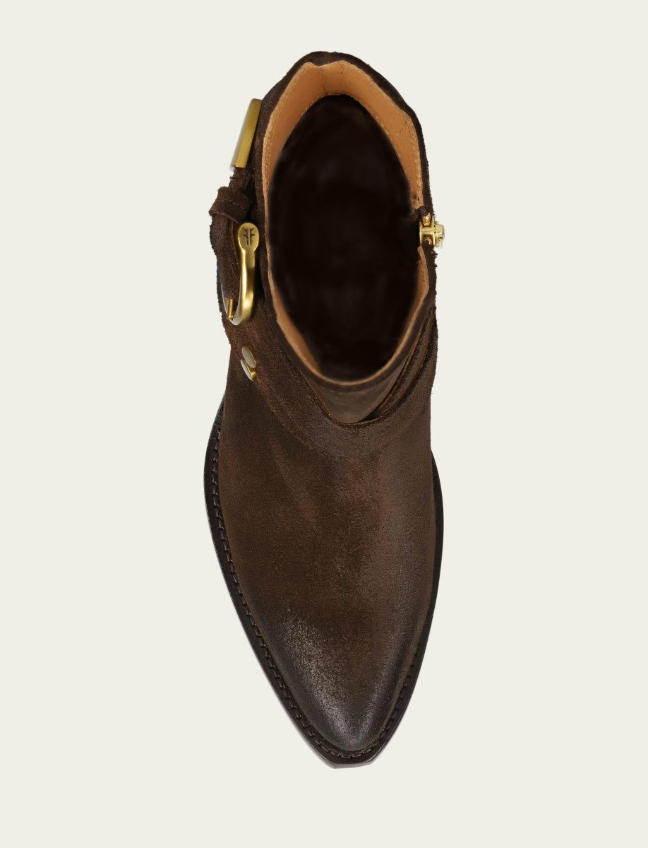 FRYE Women's Chocolate Sacha Multi Strap Booties