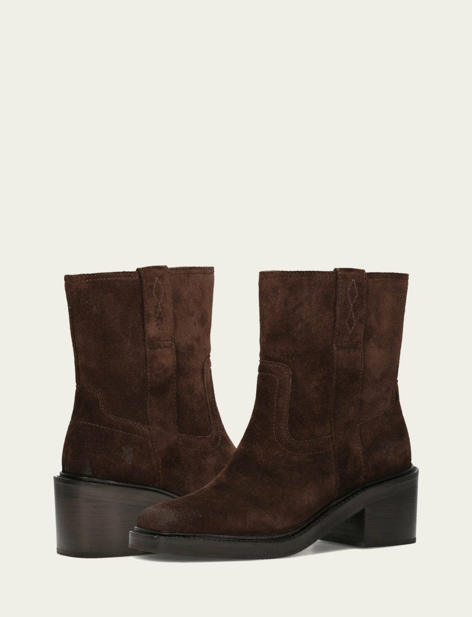 FRYE Women's Chocolate Kate Short Inside Zip Boot