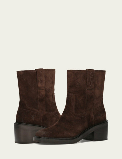 FRYE Women's Chocolate Kate Short Inside Zip Boot