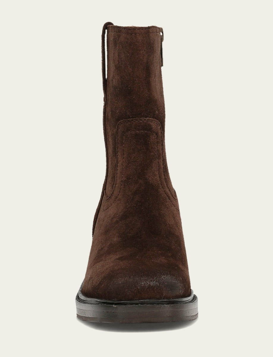 FRYE Women's Chocolate Kate Short Inside Zip Boot