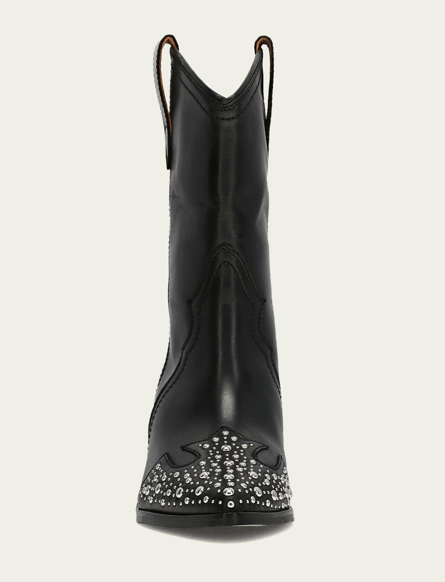 FRYE Women's Black Sara Wingtip Stud Boot