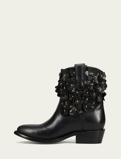 FRYE Women's Black Billy Flower Bootie