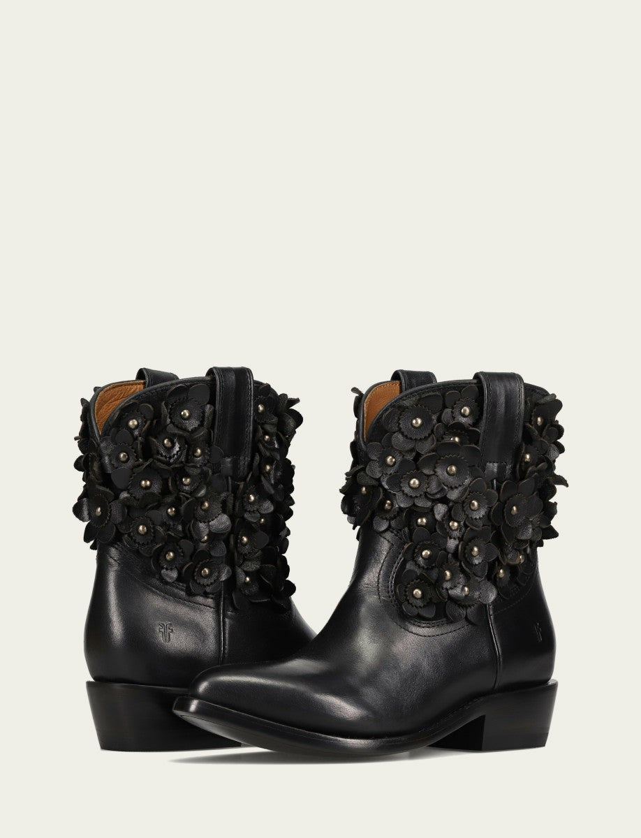 FRYE Women's Black Billy Flower Bootie