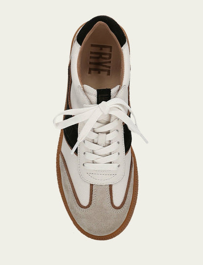 FRYE Women's White Black Milly Low Lace Sneaker