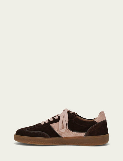 FRYE Women's Chocolate Rosa Milly Low Lace Sneaker