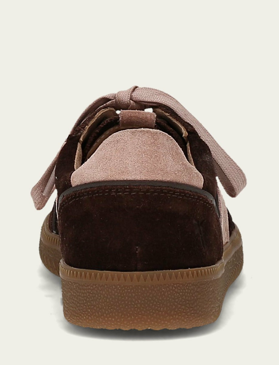 FRYE Women's Chocolate Rosa Milly Low Lace Sneaker