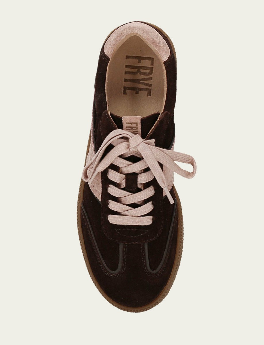 FRYE Women's Chocolate Rosa Milly Low Lace Sneaker