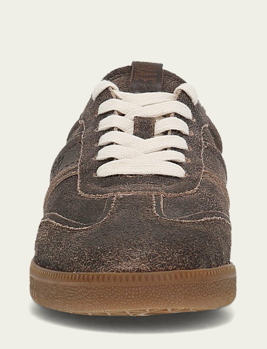 FRYE Women's Dark Truffle Milly Low Lace Shearling Sneaker
