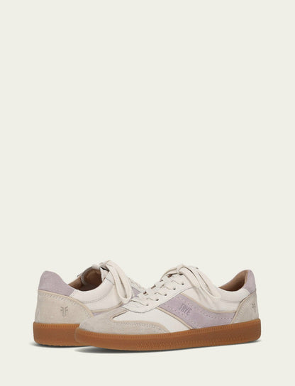 FRYE Women's Ivory Lavender Milly Low Lace Casual Sneakers