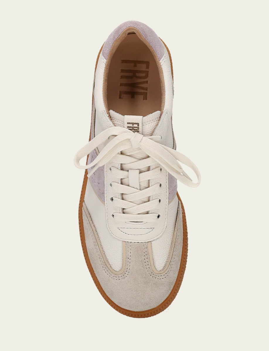 FRYE Women's Ivory Lavender Milly Low Lace Casual Sneakers
