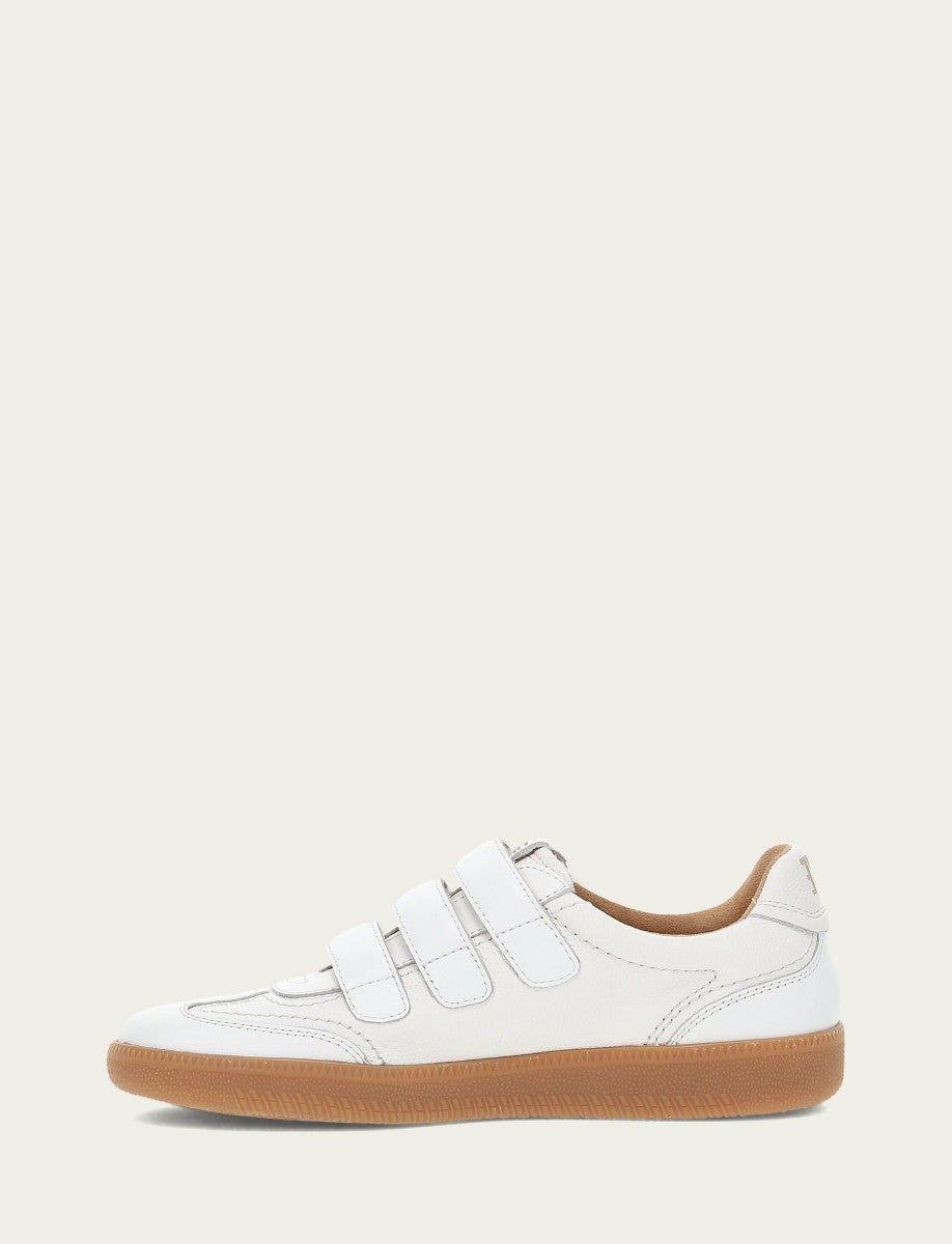 FRYE Women's White Milly 3 Strap Sneakers