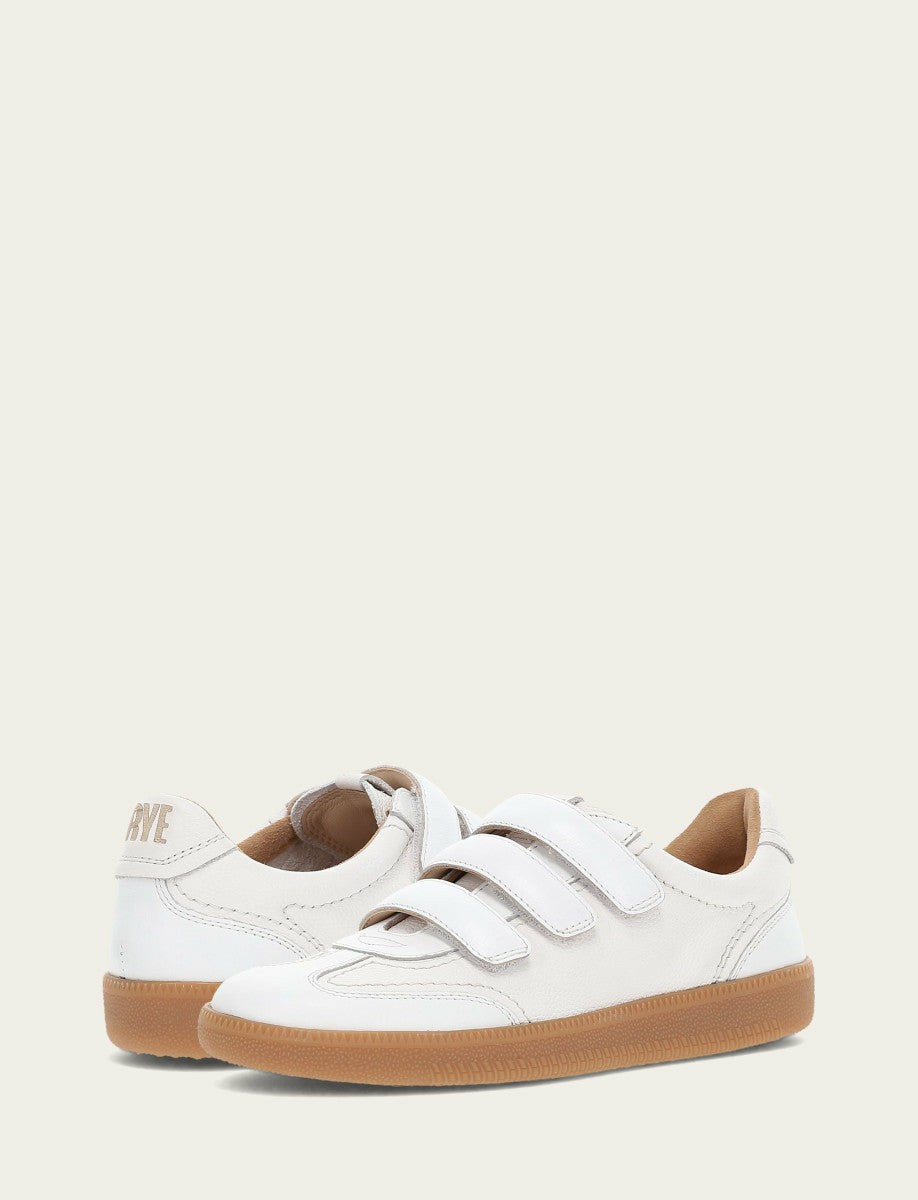FRYE Women's White Milly 3 Strap Sneakers