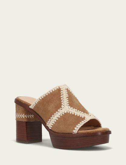 FRYE Women's Almond Pipa Crochet Platform Sandals