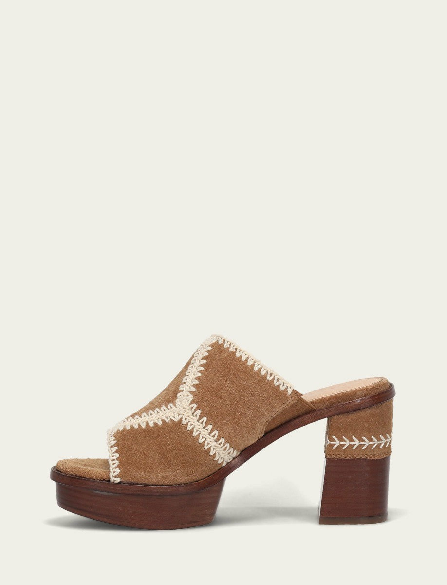 FRYE Women's Almond Pipa Crochet Platform Sandals