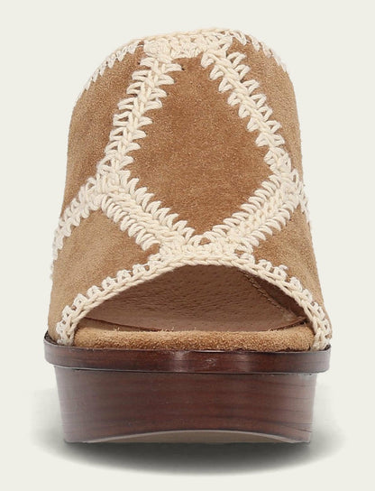 FRYE Women's Almond Pipa Crochet Platform Sandals