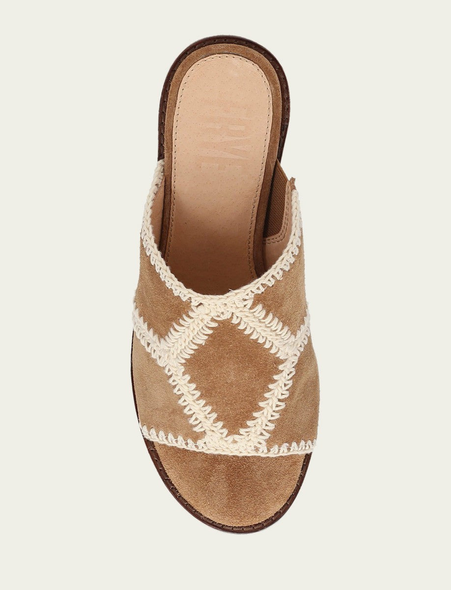 FRYE Women's Almond Pipa Crochet Platform Sandals